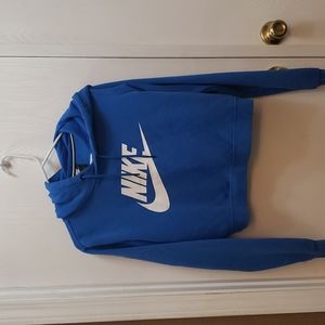 Blue Nike crop top hoodie size M